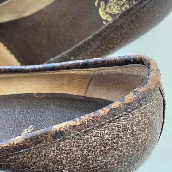 Vintage 70s Gucci Block Heel Loafers with Gold Accent Size 35 - Picture 6 of 11